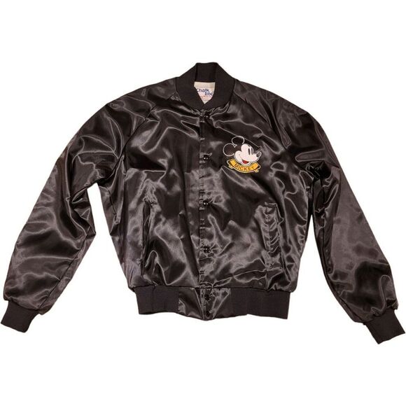 Chalk Line Vintage Disney Mickey Mouse Satin Jacket Size Medium READ - Picture 1 of 11